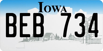 IA license plate BEB734
