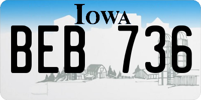 IA license plate BEB736