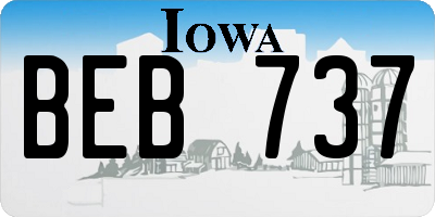 IA license plate BEB737