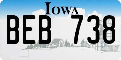 IA license plate BEB738