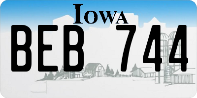 IA license plate BEB744