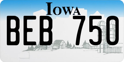 IA license plate BEB750
