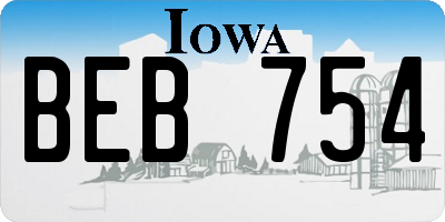 IA license plate BEB754