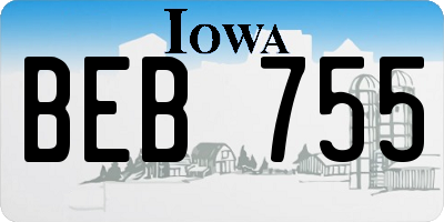 IA license plate BEB755
