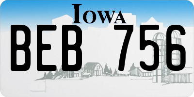 IA license plate BEB756