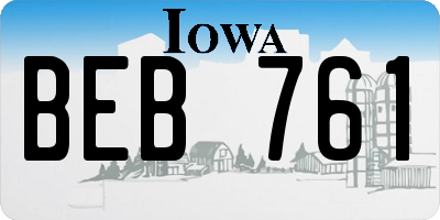 IA license plate BEB761