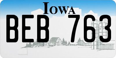 IA license plate BEB763