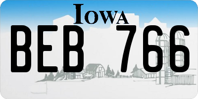 IA license plate BEB766