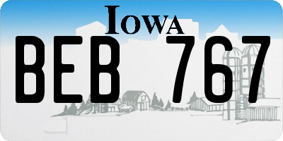 IA license plate BEB767
