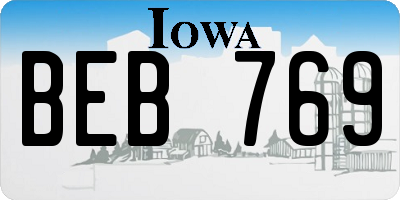 IA license plate BEB769