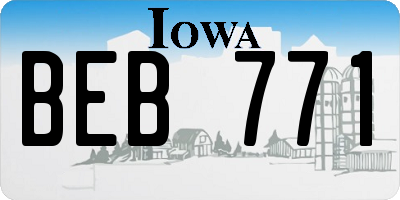 IA license plate BEB771