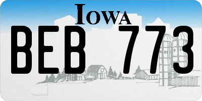 IA license plate BEB773