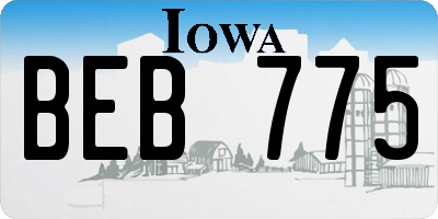 IA license plate BEB775