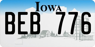 IA license plate BEB776