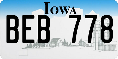 IA license plate BEB778