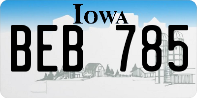 IA license plate BEB785