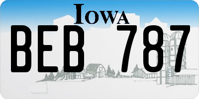 IA license plate BEB787