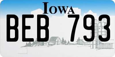 IA license plate BEB793