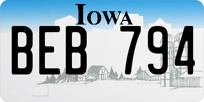 IA license plate BEB794