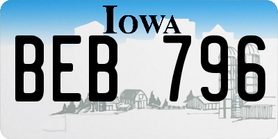 IA license plate BEB796