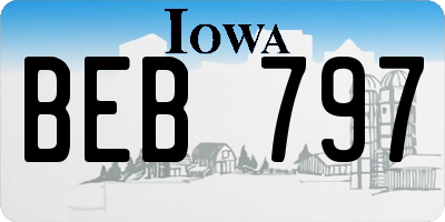 IA license plate BEB797