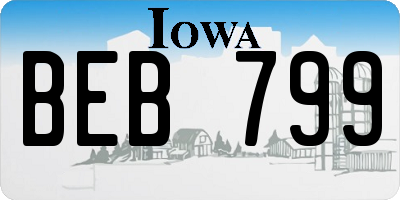 IA license plate BEB799