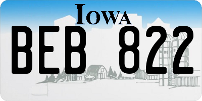 IA license plate BEB822
