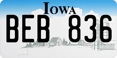 IA license plate BEB836