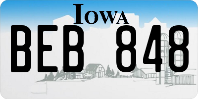 IA license plate BEB848