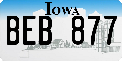 IA license plate BEB877