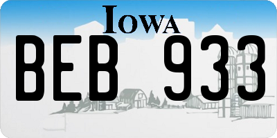 IA license plate BEB933