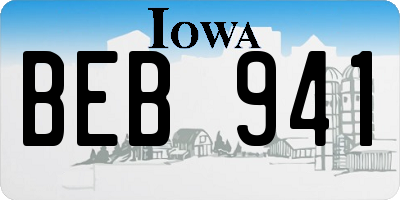 IA license plate BEB941