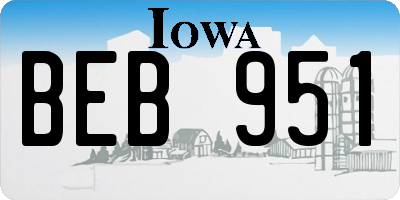 IA license plate BEB951