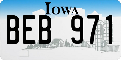 IA license plate BEB971