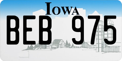 IA license plate BEB975