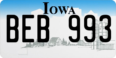 IA license plate BEB993