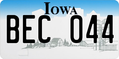 IA license plate BEC044
