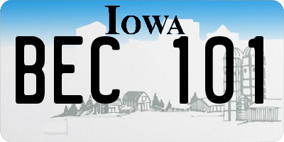 IA license plate BEC101