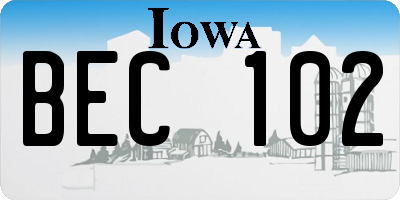 IA license plate BEC102