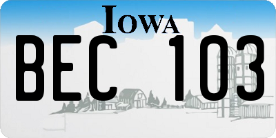 IA license plate BEC103