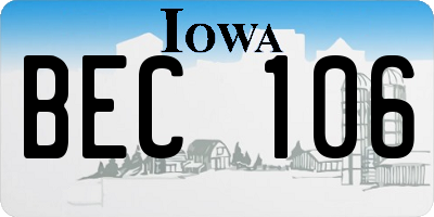 IA license plate BEC106