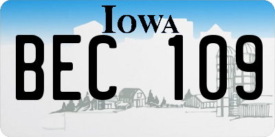 IA license plate BEC109