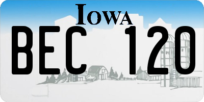 IA license plate BEC120