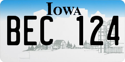IA license plate BEC124