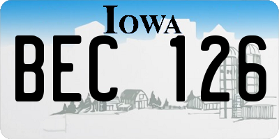 IA license plate BEC126