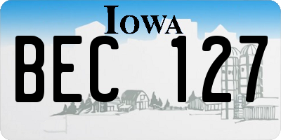 IA license plate BEC127