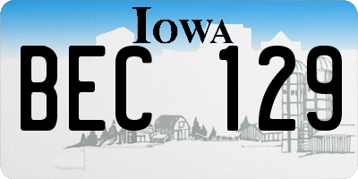 IA license plate BEC129