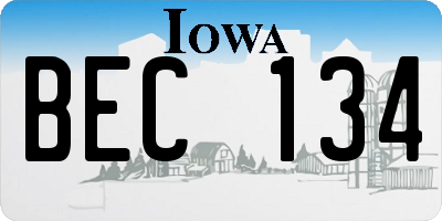 IA license plate BEC134