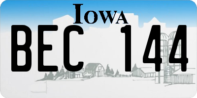 IA license plate BEC144
