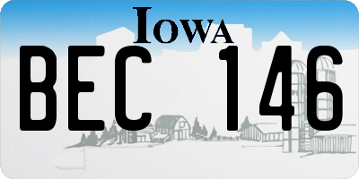 IA license plate BEC146